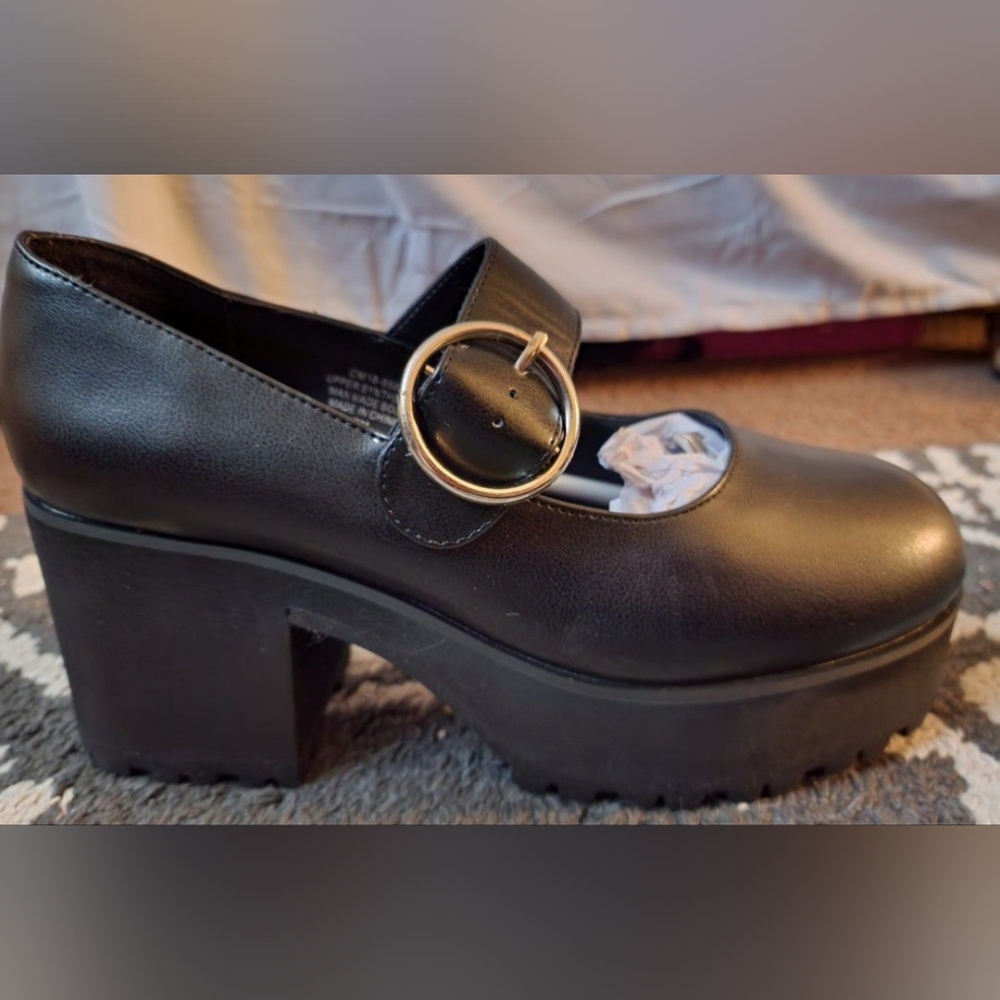Women's platform mary janes.